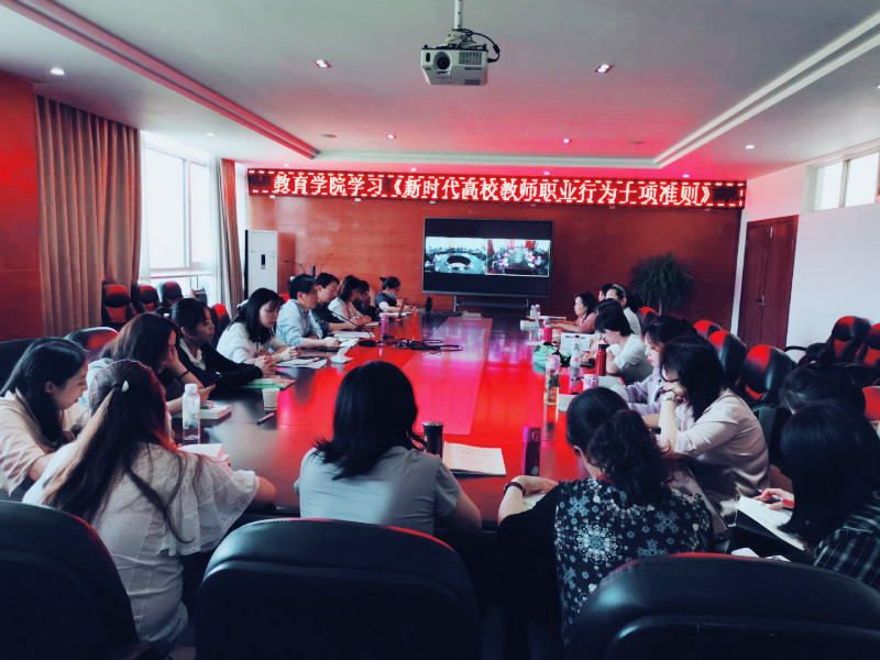 争做新时代优秀高校教师 ——教育学院开展《新时代高校教师职业行为十项准则》学习会议